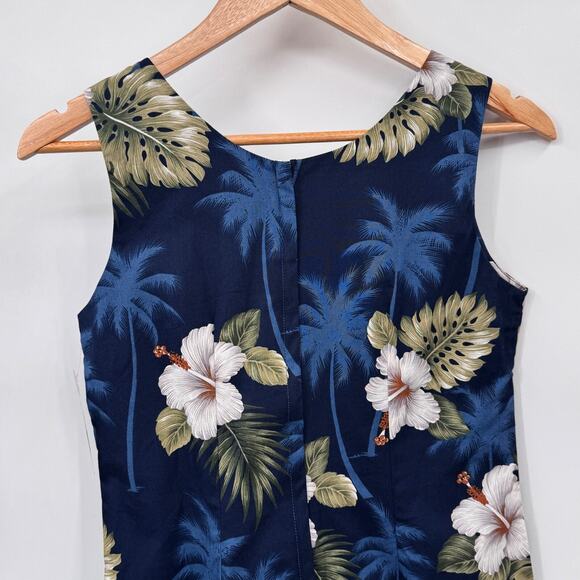 Vintage Pacific Legend Hawaiian Dress Womens Small Blue Cotton Hibiscus NEW - Picture 4 of 8